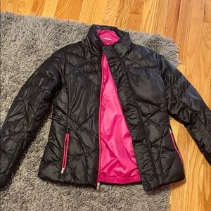 Spyder down athletic jacket with pink lining